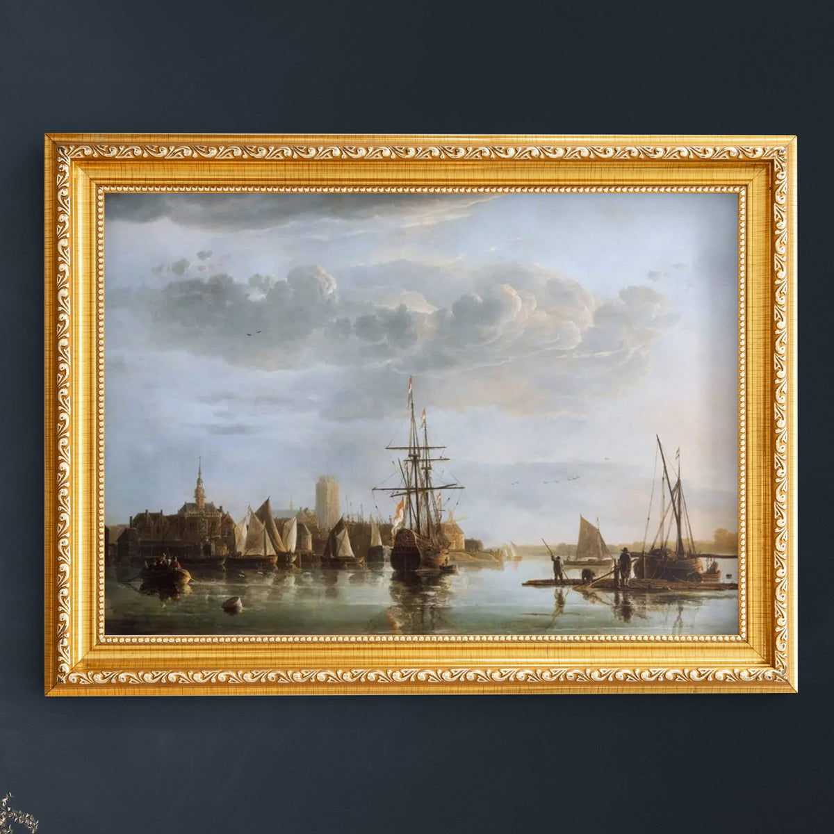 Aelbert Cuyp "View of Dordrecht" Oil Painting Reproduction, Framed Canvas Art | artwork image 2