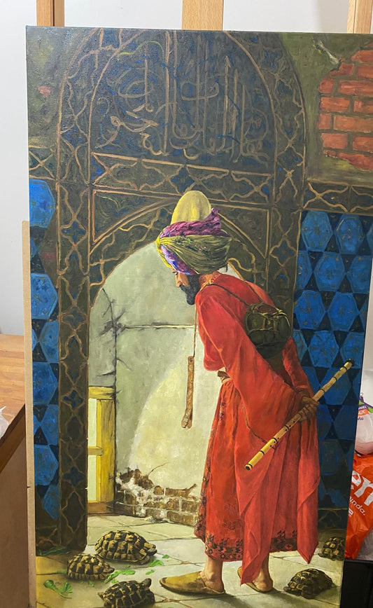 Osman Hamdi Bey The Tortoise Trainer, Oil Painting Reproduction, Ottoman Era Art | artwork image 2