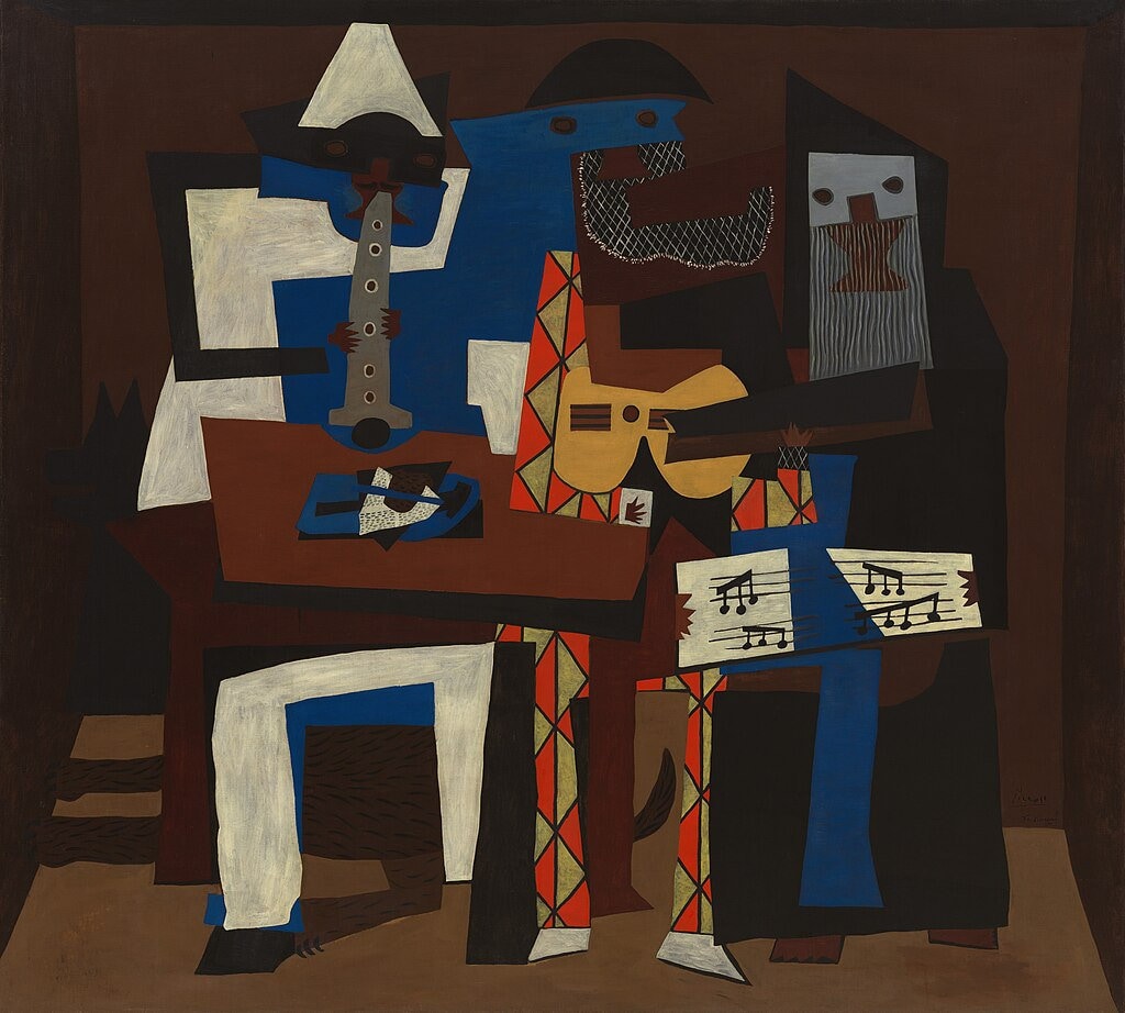 Picasso's Three Musicians, Cubism Oil Painting Reproduction, Wall Art | BoselliArt hand-painted oil painting