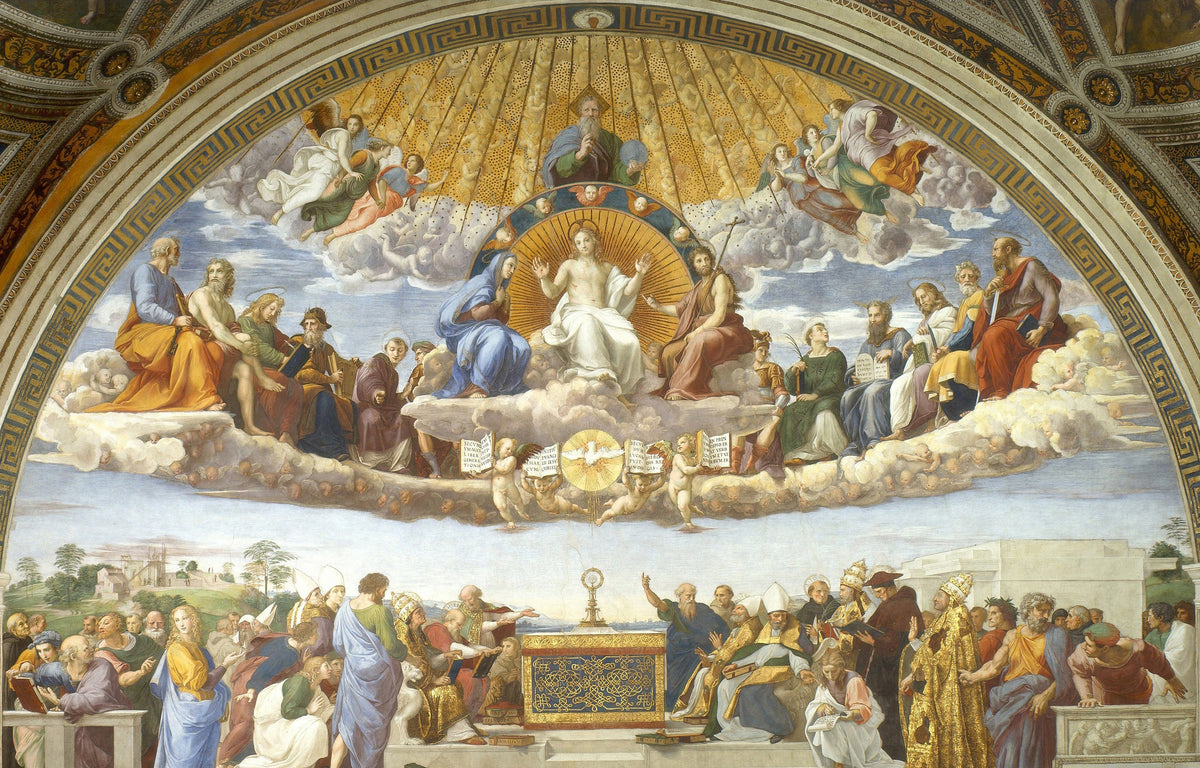 Raphael's Disputation of the Holy Sacrament, Oil Painting Reproduction, Framed Canvas Wall Art | BoselliArt hand-painted oil