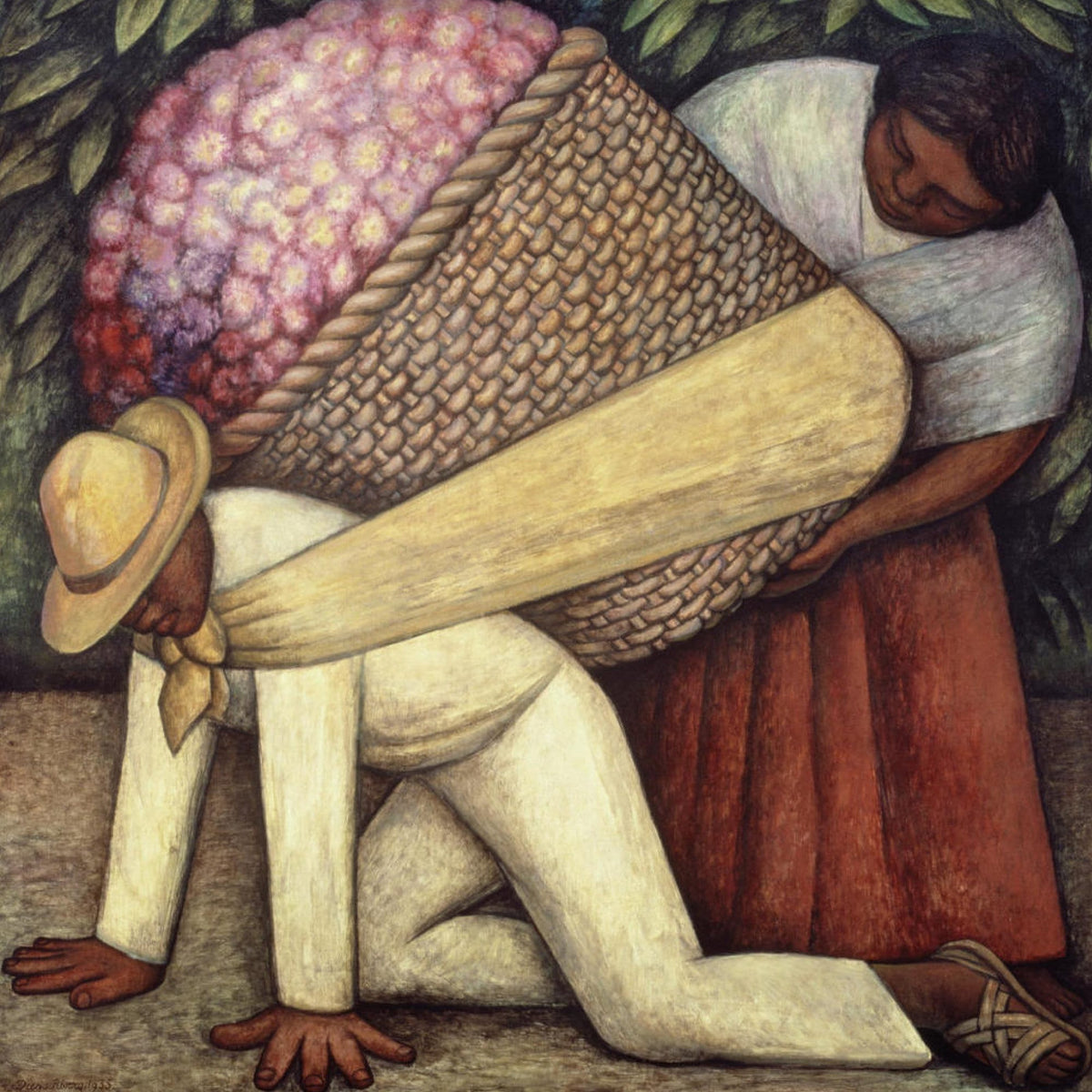 Diego Rivera The Flower Carrier, Hand-Painted Oil Painting Reproduction | BoselliArt hand-painted oil painting