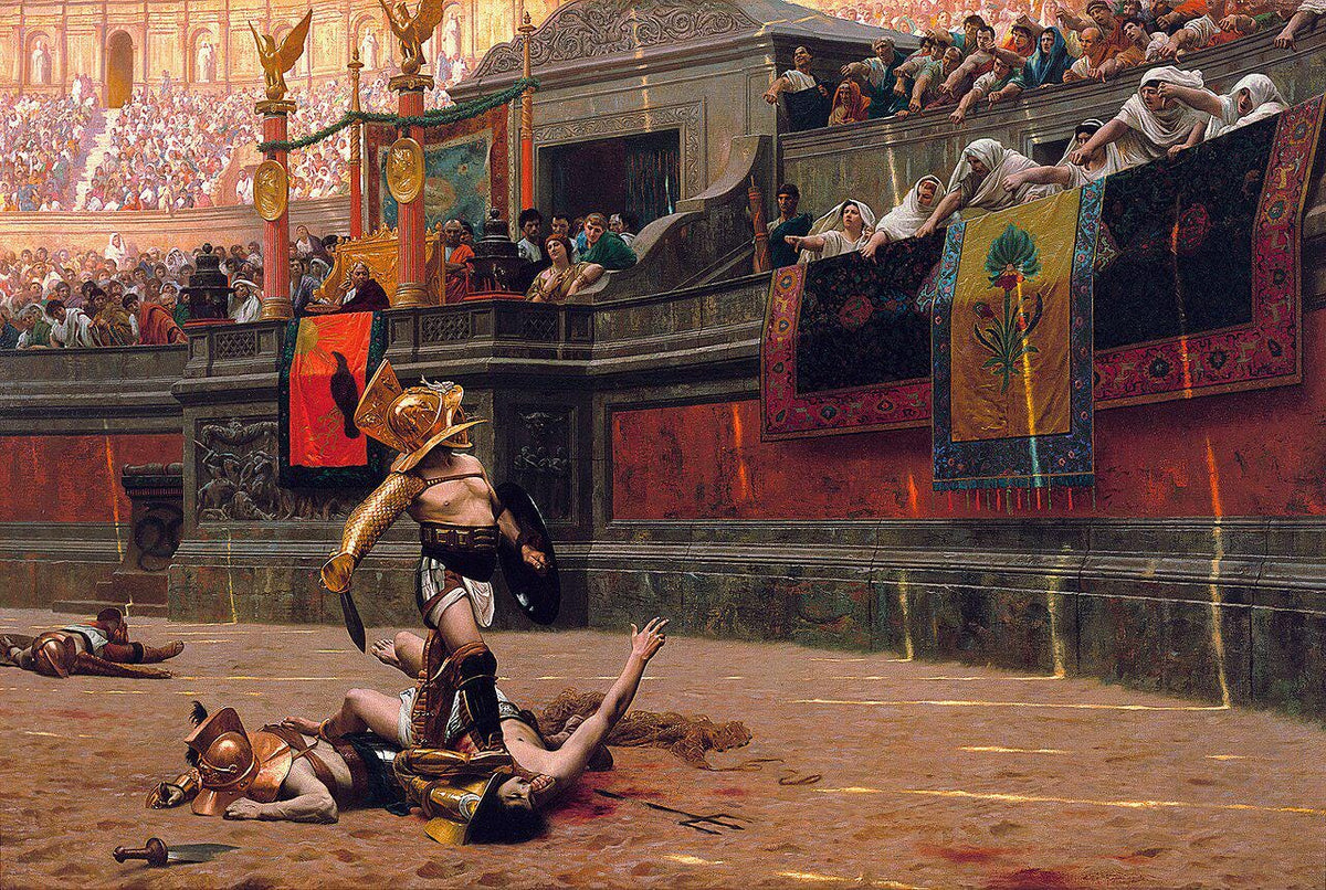 Pollice Verso Oil Painting Reproduction, Jean Leon Gerome, Framed Canvas Art | BoselliArt hand-painted oil painting