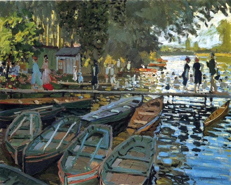 Handmade Monet "Bathers at La Grenouillère" Oil Painting Reproduction | BoselliArt hand-painted oil painting