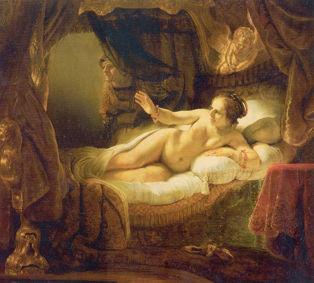 Rembrandt Danae Oil Painting Reproduction, Framed Canvas Wall Art | BoselliArt hand-painted oil painting