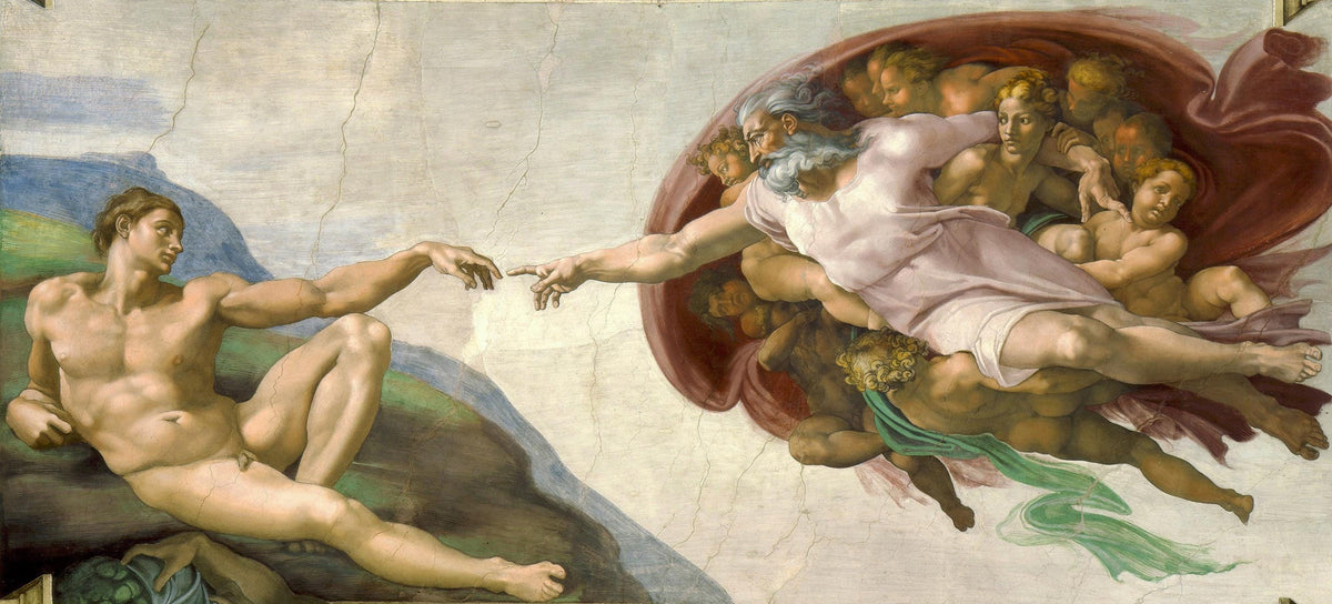 Michelangelo The Creation of Adam, Oil Painting Reproduction, Renaissance Wall Art | BoselliArt hand-painted oil painting