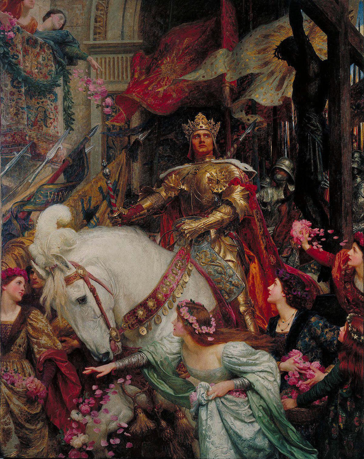Frank Dicksee "The Two Crowns" Oil Painting Reproduction, Victorian Wall Art | BoselliArt hand-painted oil painting