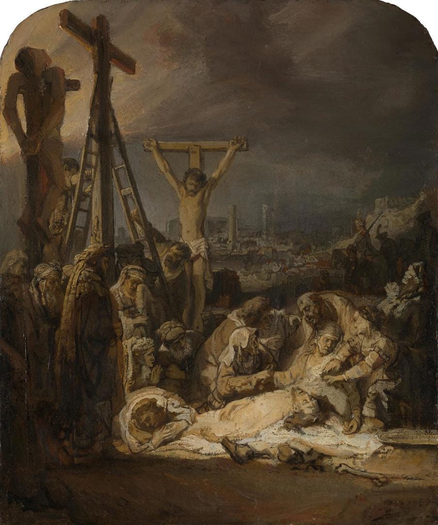 Rembrandt - Lamentation Over Dead Christ, Reproduction Oil Painting, Framed Art | BoselliArt hand-painted oil painting