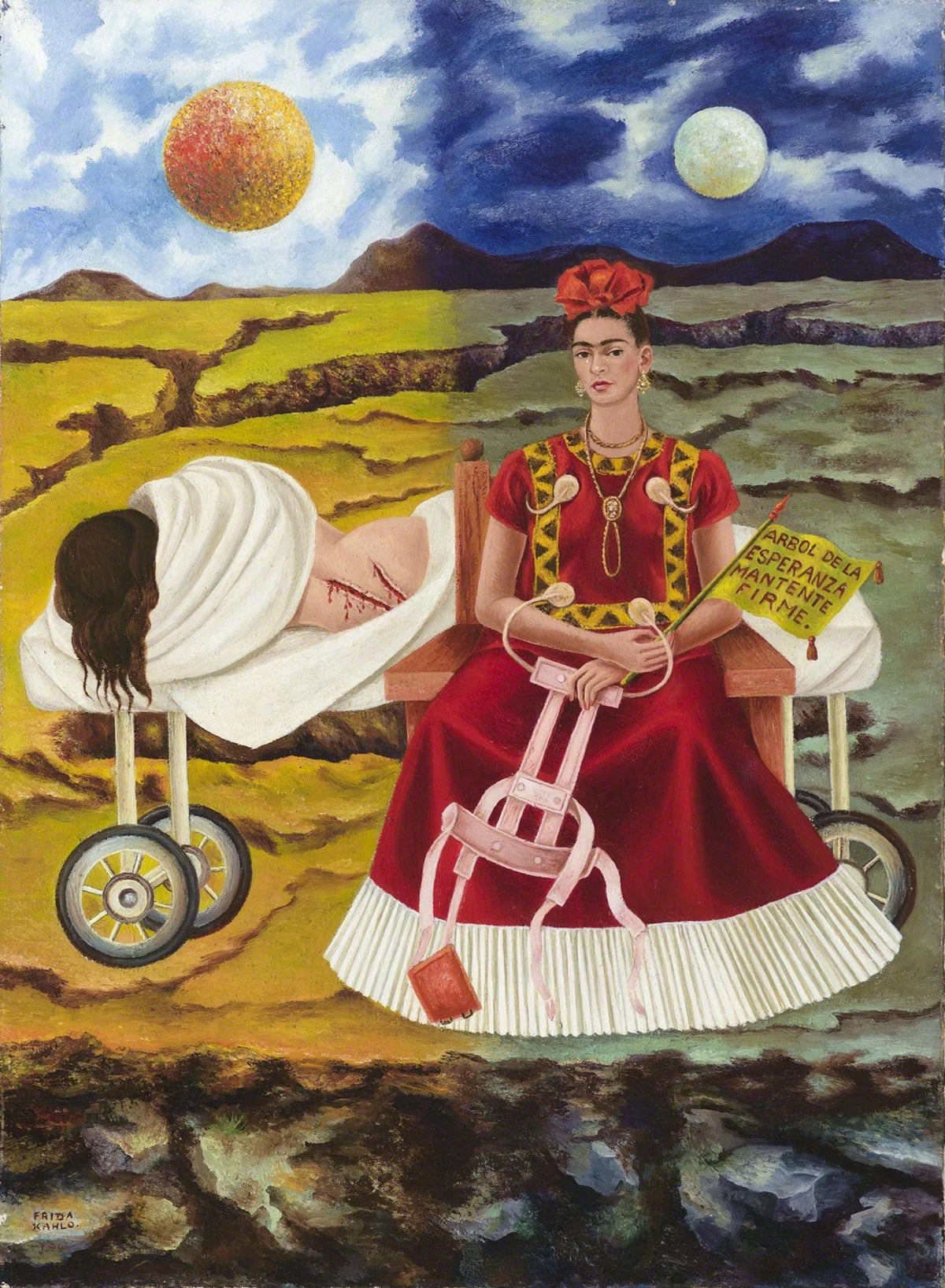 Frida Kahlo Tree Of Hope Oil Painting Reproduction, Abstract Canvas Art | BoselliArt hand-painted oil painting