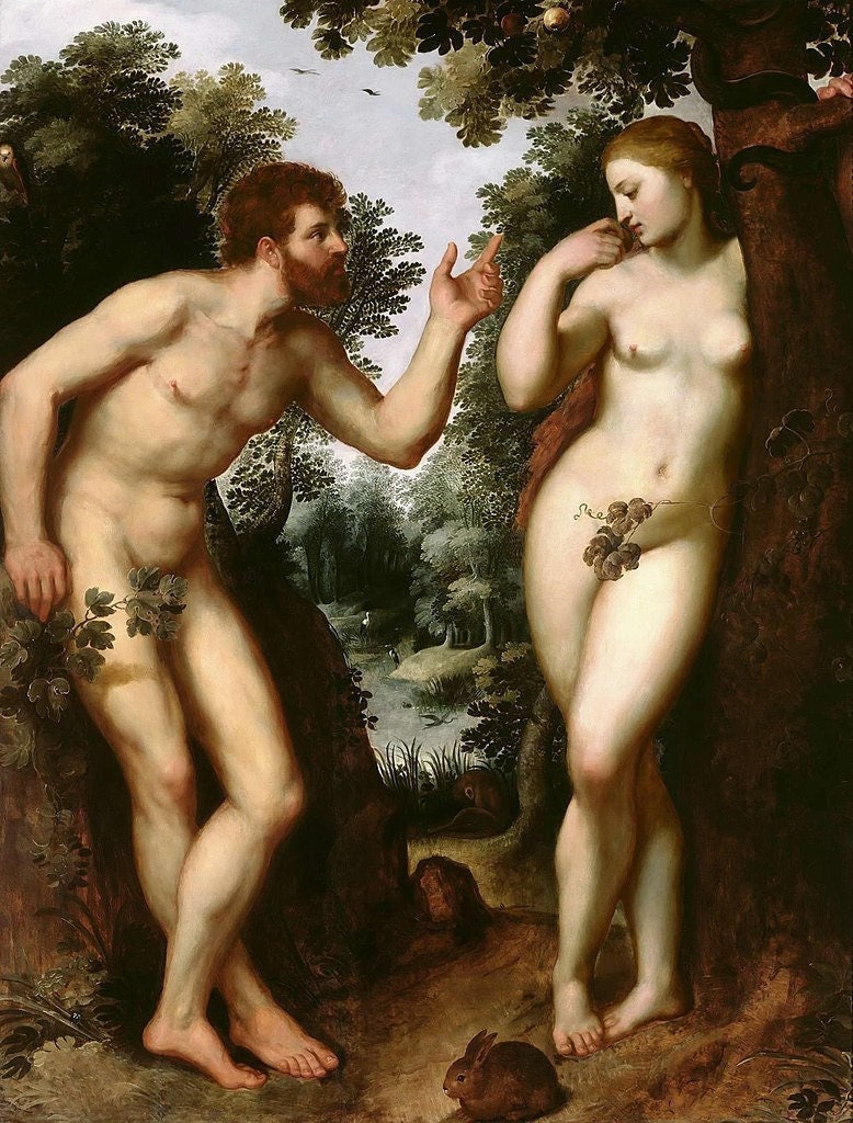 Rubens Adam and Eve Oil Painting Reproduction, Framed Canvas Wall Art | BoselliArt hand-painted oil painting