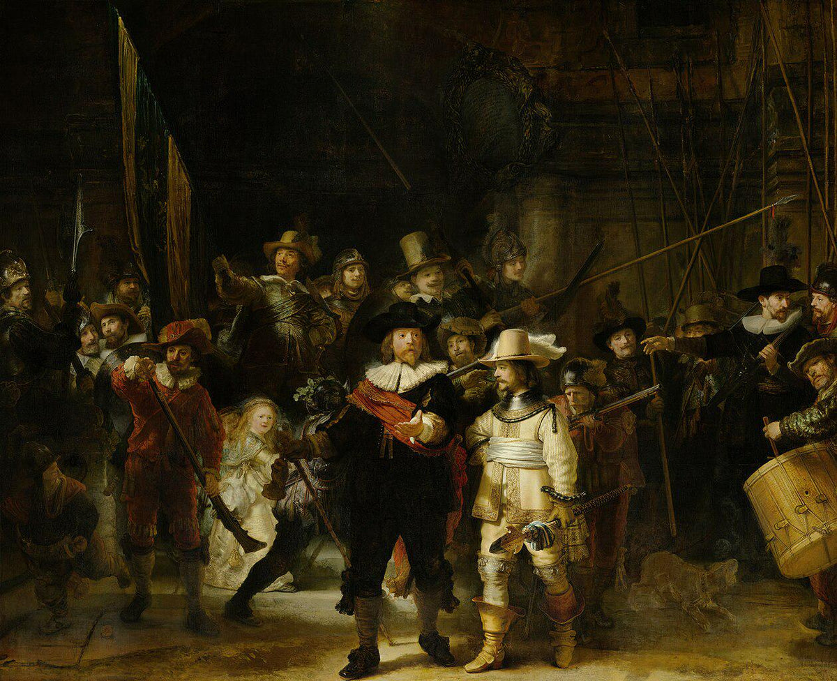 Rembrandt's The Night Watch, Oil Painting Reproduction, Framed Canvas Art | BoselliArt hand-painted oil painting