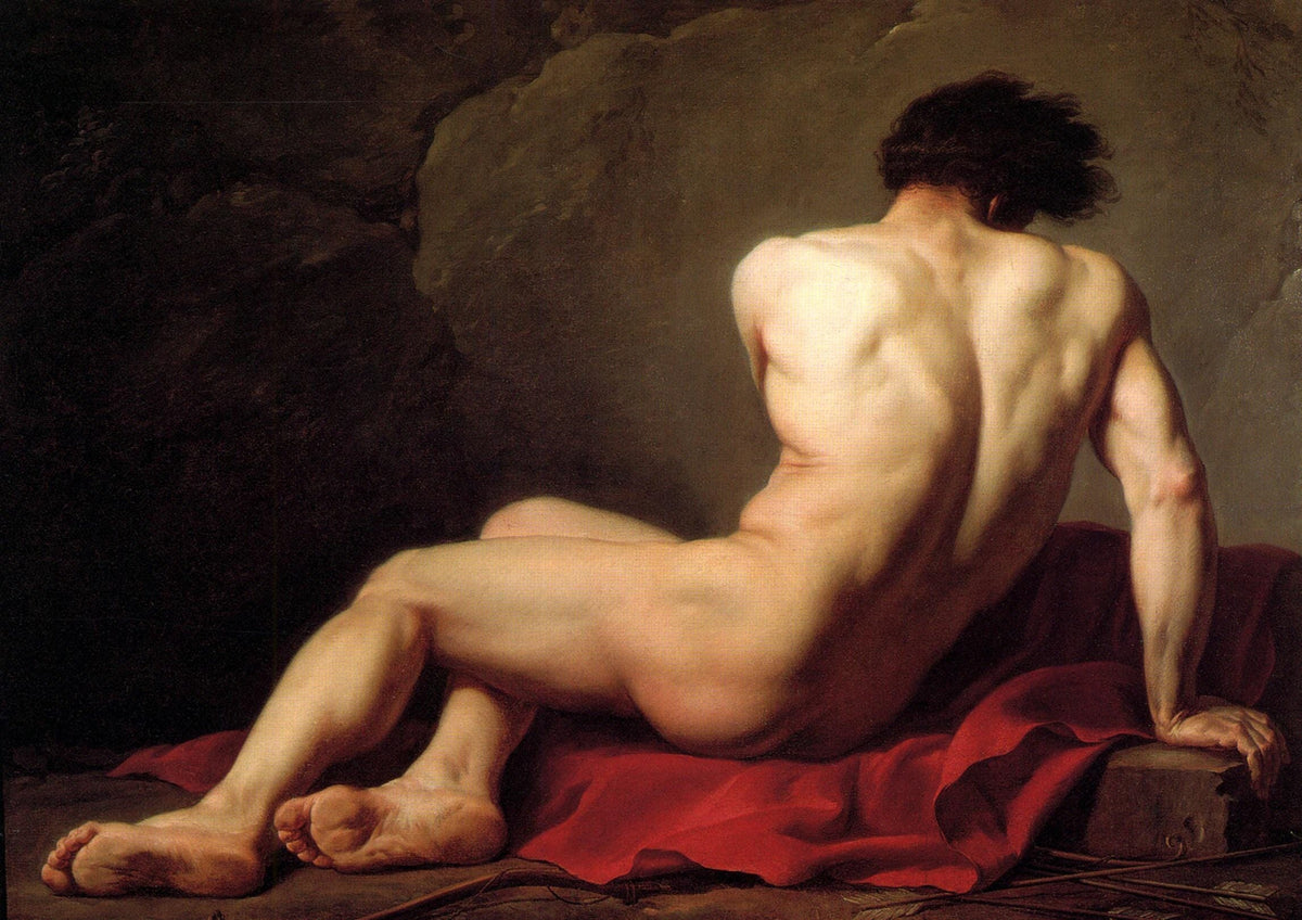 Jacques-Louis David Patroclus, Oil Painting Reproduction, Male Nude Canvas Art | BoselliArt hand-painted oil painting