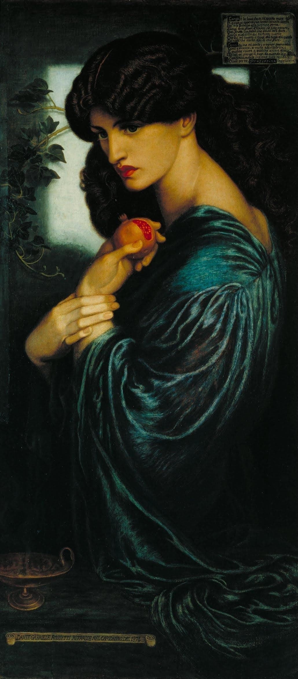 Rossetti Proserpine Oil Painting Reproduction, Framed Wall Art | BoselliArt hand-painted oil painting