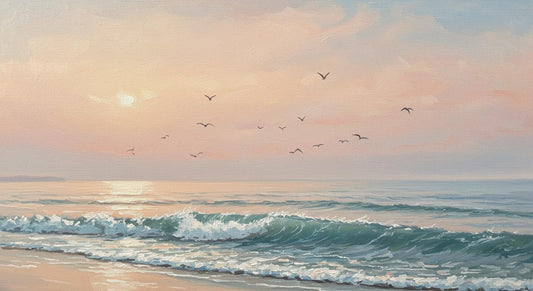 Custom Seascape Painting, Hand-Painted Coastal Oil Artwork on Canvas | artwork image 2