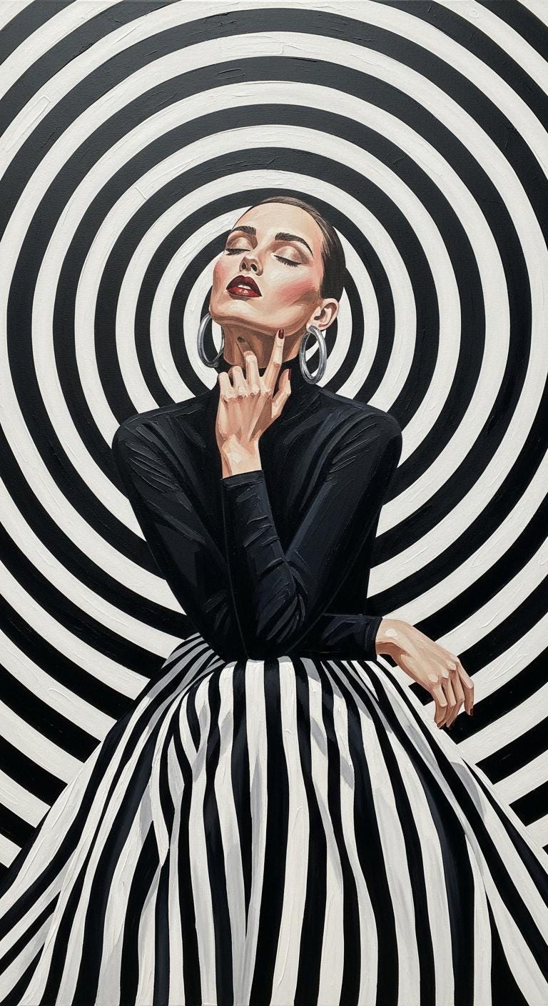 Abstract Woman Oil Painting, Black and White Portrait, Minimalist Home Decor | BoselliArt hand-painted oil painting