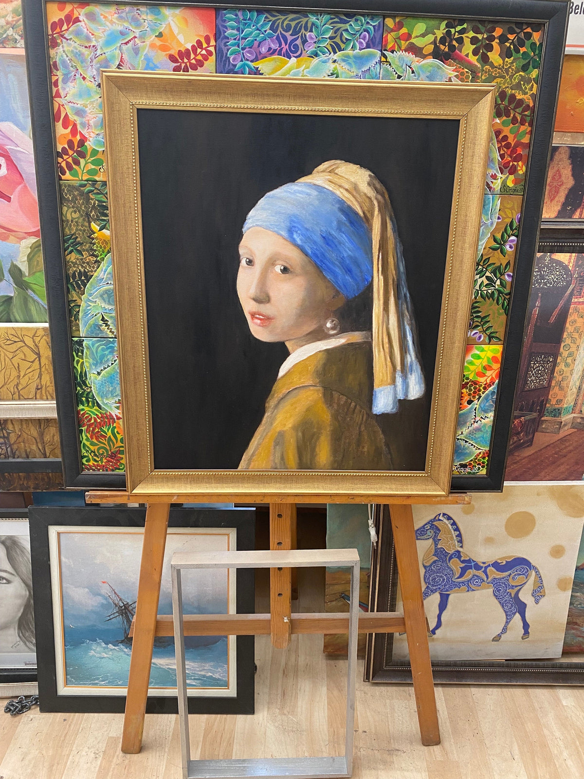 Vermeer Girl with a Pearl Earring, Oil Painting Reproduction, Framed Wall Art | artwork image 2