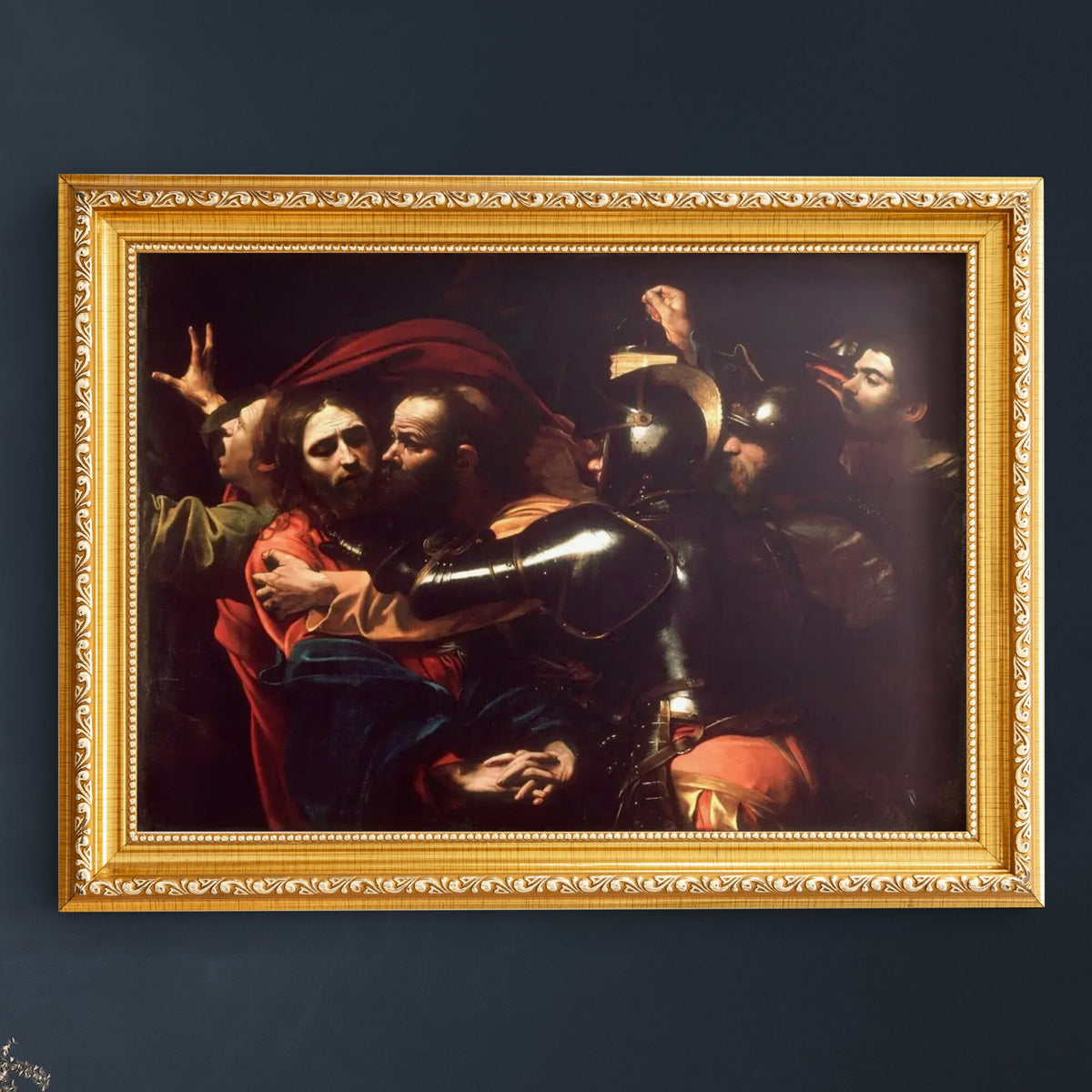Caravaggio "Taking of Christ" Oil Painting Reproduction, Framed Canvas Wall Art | artwork image 2