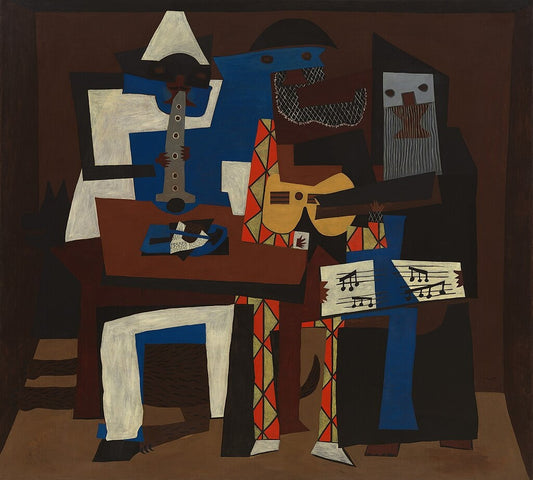 Picasso's Three Musicians, Cubism Oil Painting Reproduction, Wall Art | BoselliArt hand-painted oil painting