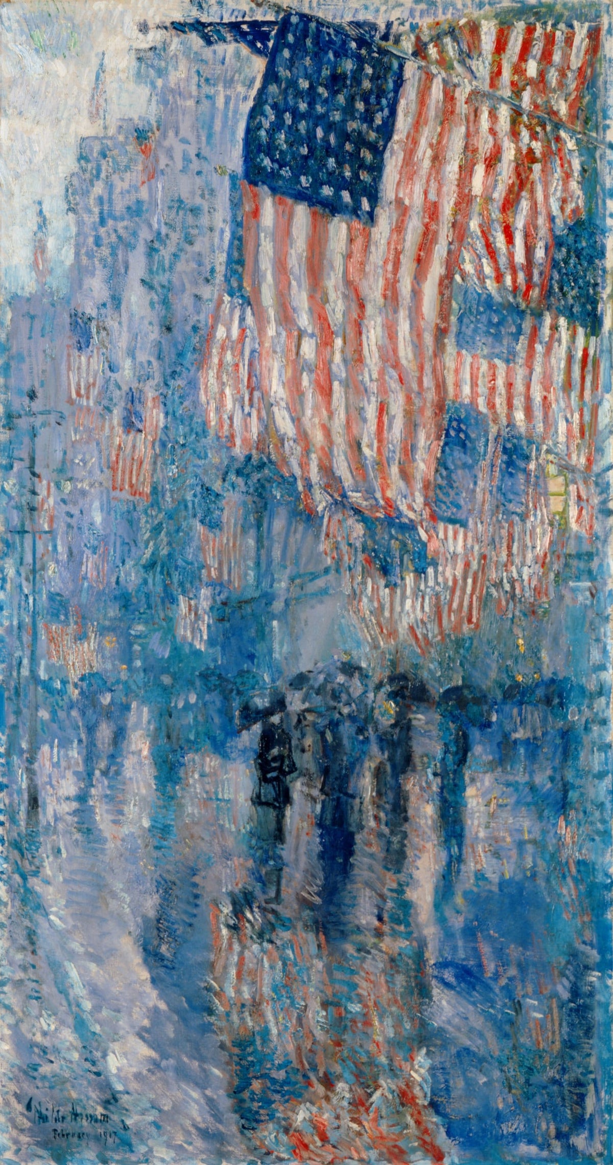 Childe Hassam 'The Avenue In The Rain' Oil Painting Reproduction | BoselliArt hand-painted oil painting
