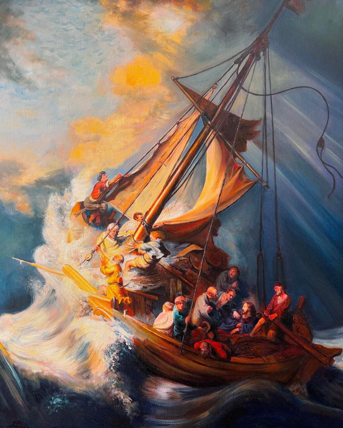 Rembrandt, The Storm on the Sea of Galilee, Oil Painting Reproduction, Ship Painting | artwork image 2