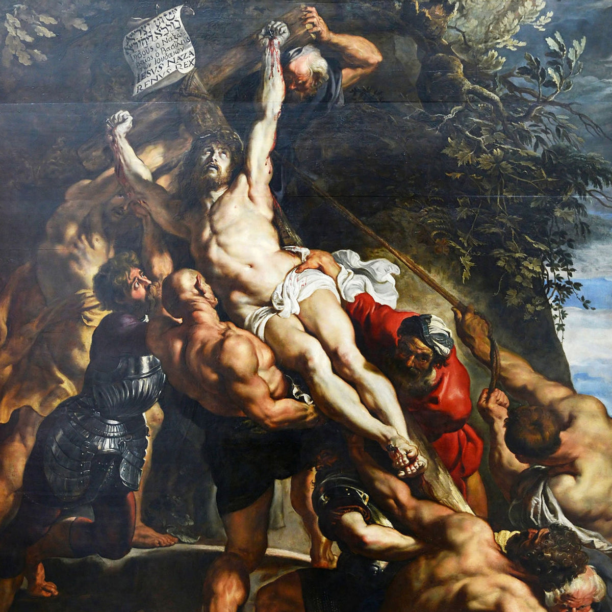Rubens' Elevation of the Cross, Oil Painting Reproduction, Framed Christian Wall Art | BoselliArt hand-painted oil painting