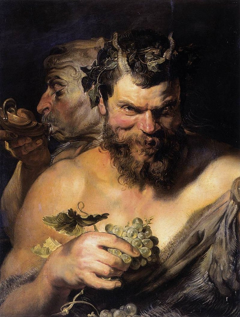 Rubens Two Satyrs Oil Painting Reproduction, Framed Canvas Art | BoselliArt hand-painted oil painting