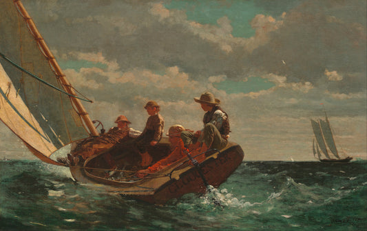 Winslow Homer Breezing Up Oil Painting Reproduction, Framed Canvas Wall Art | BoselliArt hand-painted oil painting