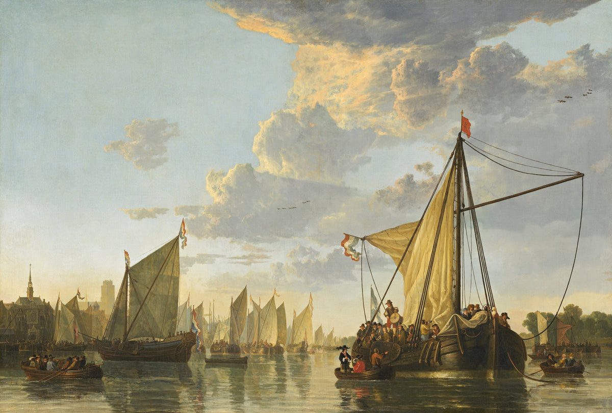 Aelbert Cuyp "The Maas At Dordrecht" Oil Painting Reproduction, Framed Art | BoselliArt hand-painted oil painting