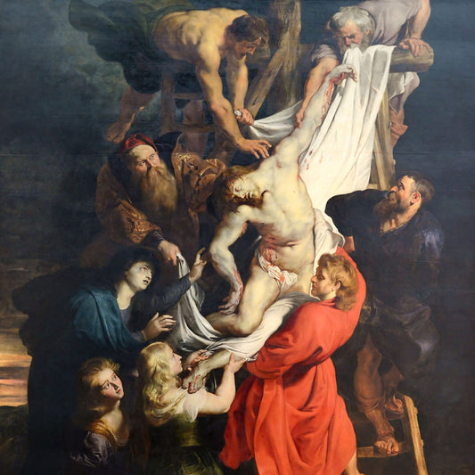 Rubens "Descent from the Cross" Oil Painting Reproduction, Framed Canvas Art | BoselliArt hand-painted oil painting