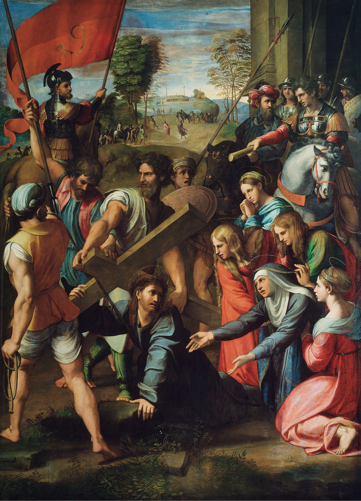 Raphael, Christ Falling, Oil Painting Reproduction, Framed Renaissance Wall Art | BoselliArt hand-painted oil painting