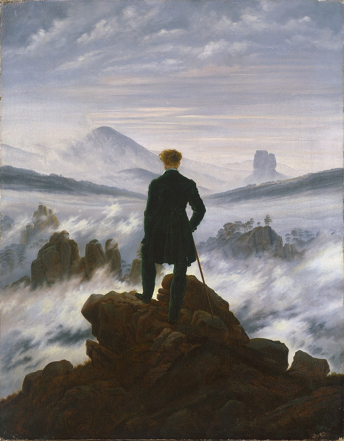 Wanderer Above the Sea of Fog Oil Painting Reproduction, Home Decor Wall Art | BoselliArt hand-painted oil painting