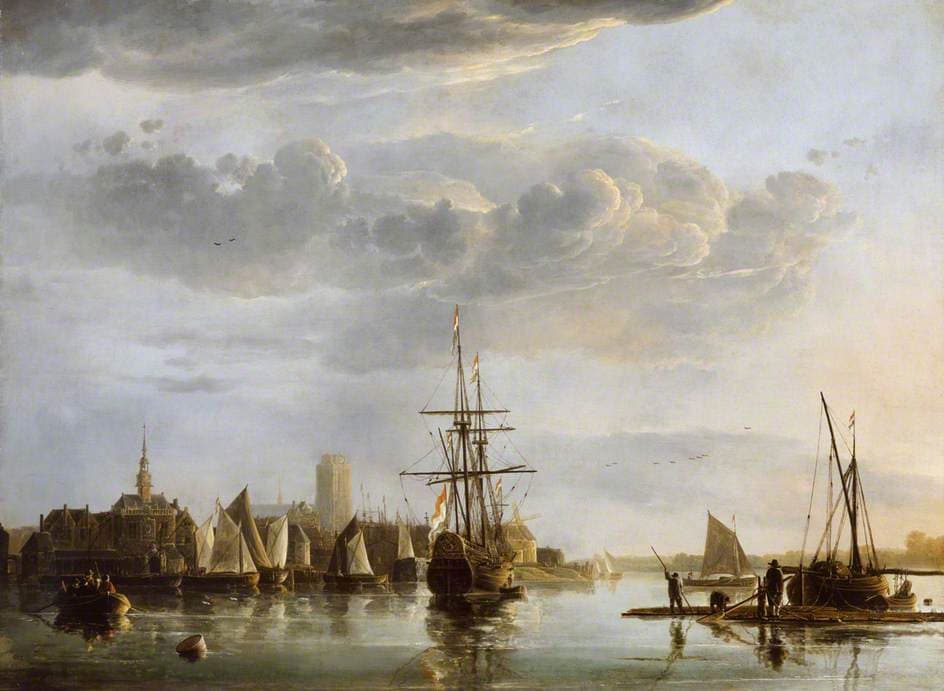 Aelbert Cuyp "View of Dordrecht" Oil Painting Reproduction, Framed Canvas Art | BoselliArt hand-painted oil painting