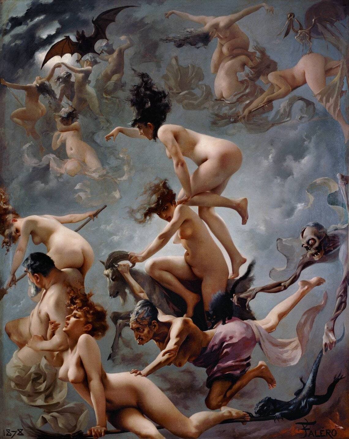 Witches' Sabbath Oil Painting Reproduction, Luis Ricardo Falero, Ethereal Wall Art | BoselliArt hand-painted oil painting