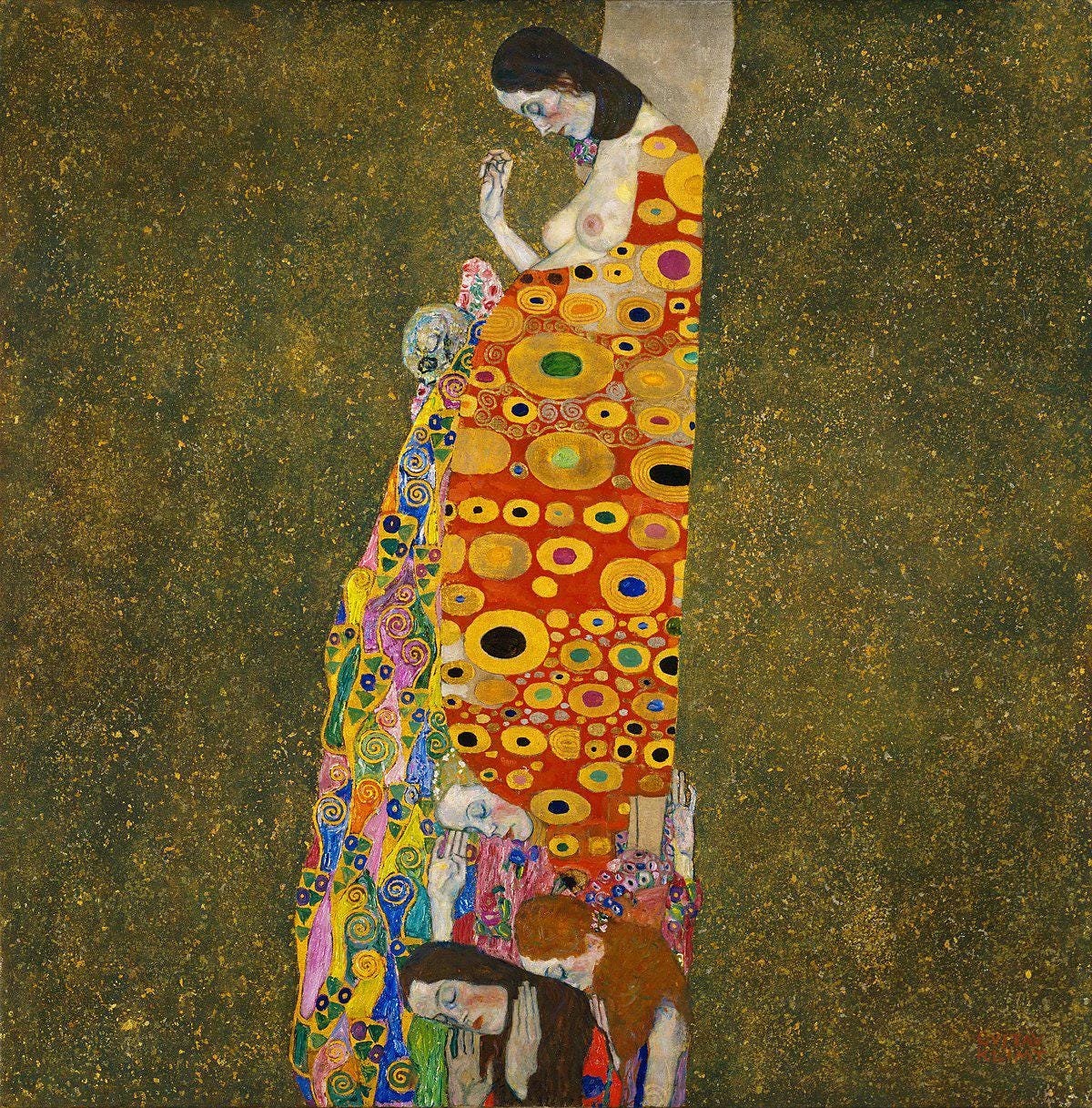 Gustav Klimt Hope II: Art Nouveau Oil Painting Reproduction | BoselliArt hand-painted oil painting