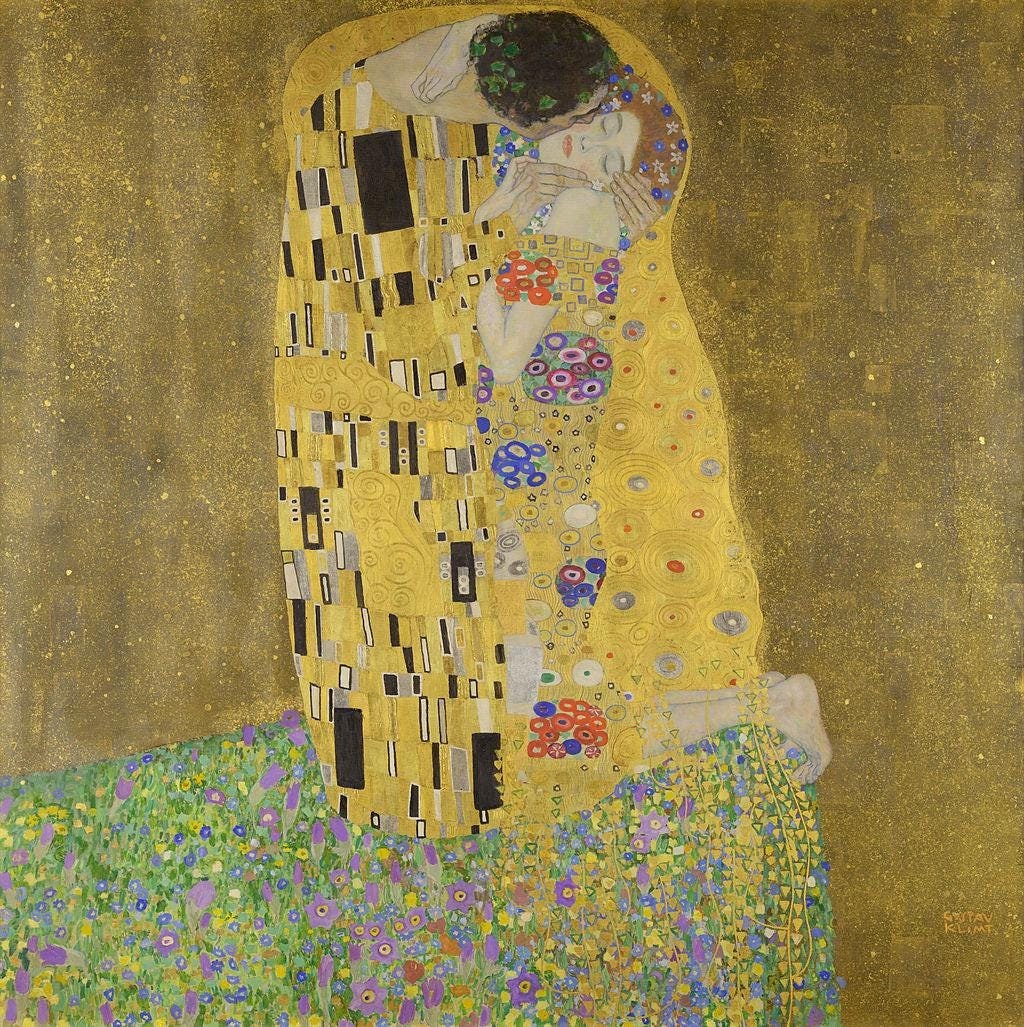 Gustav Klimt The Kiss, Oil Painting Reproduction, Art Nouveau | BoselliArt hand-painted oil painting