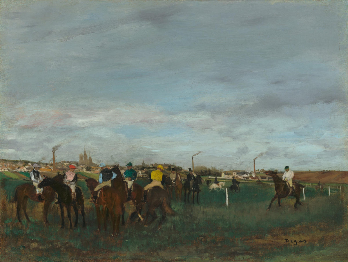 Edgar Degas 'The Races' Oil Painting Reproduction, Horse Art Canvas | BoselliArt hand-painted oil painting