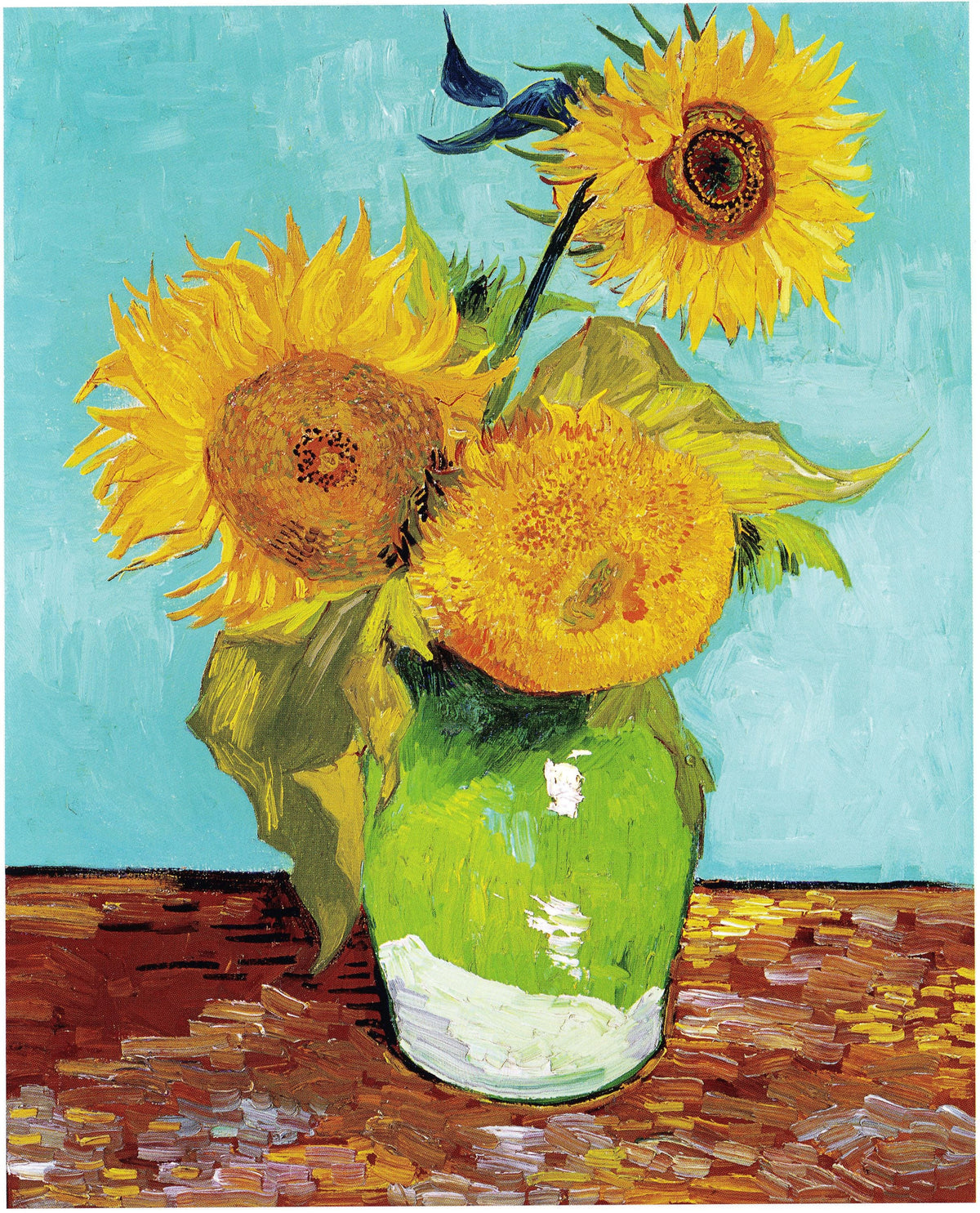 Van Gogh Three Sunflowers Oil Painting Reproduction, Framed Wall Art | BoselliArt hand-painted oil painting