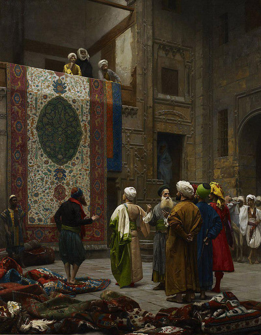 The Carpet Merchant Oil Painting Reproduction, Orientalist Wall Art | BoselliArt hand-painted oil painting