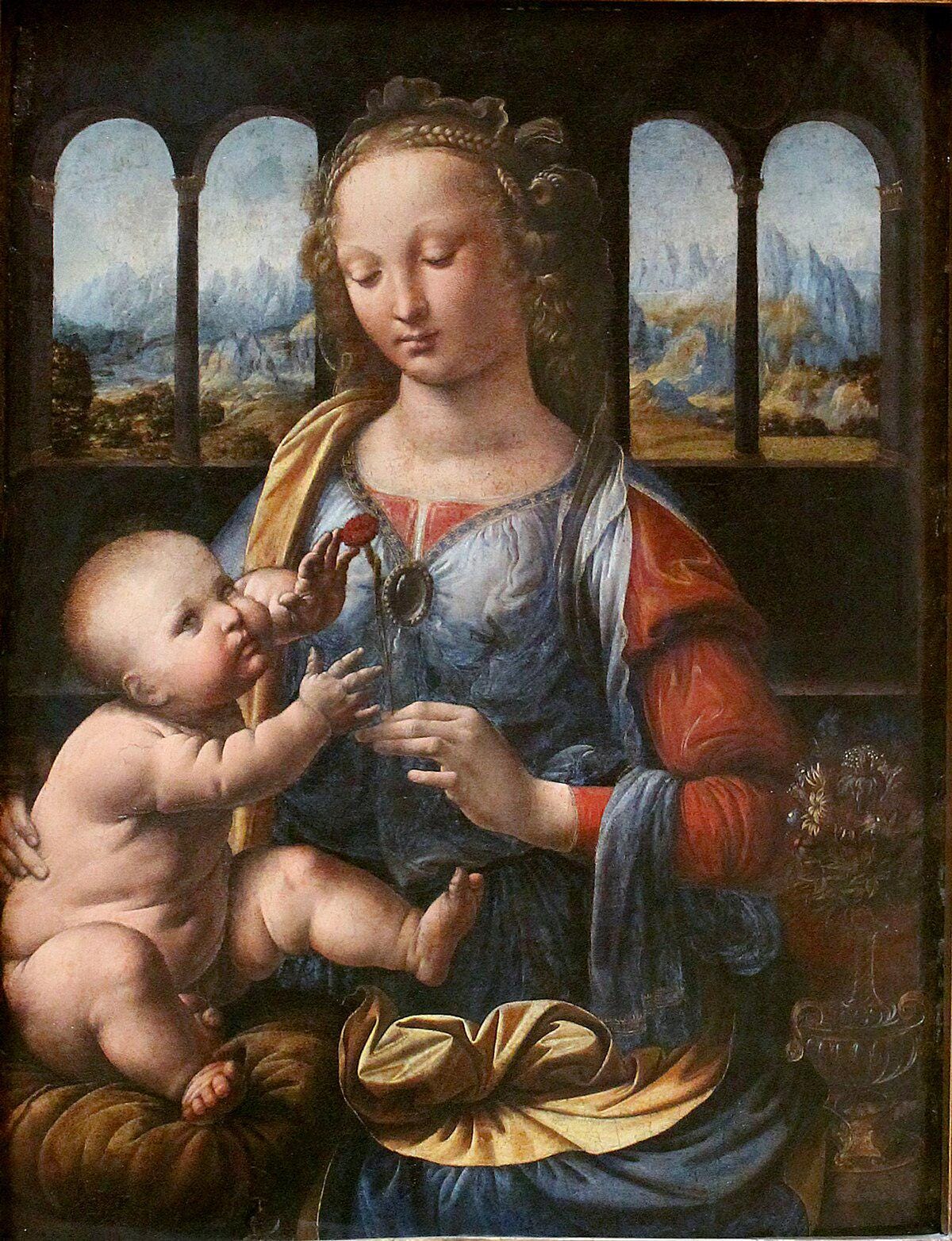 Leonardo Da Vinci Madonna of the Carnation, Oil Painting Reproduction | BoselliArt hand-painted oil painting
