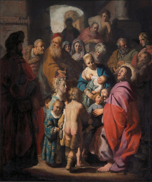 Rembrandt, Let the Little Children Come to Me, Oil Painting Reproduction | BoselliArt hand-painted oil painting