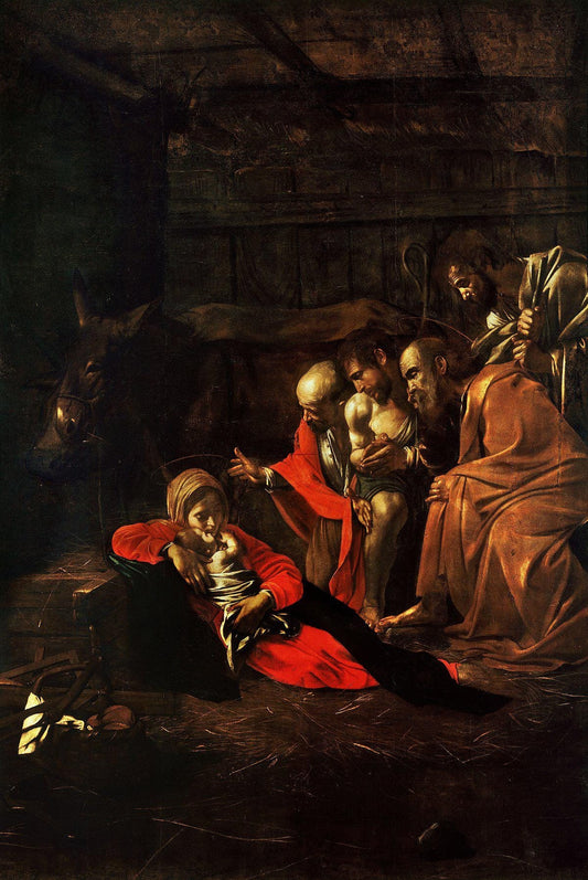 Caravaggio "Adoration of the Shepherds" Oil Painting Reproduction, Framed Canvas Wall Art | BoselliArt hand-painted oil paint
