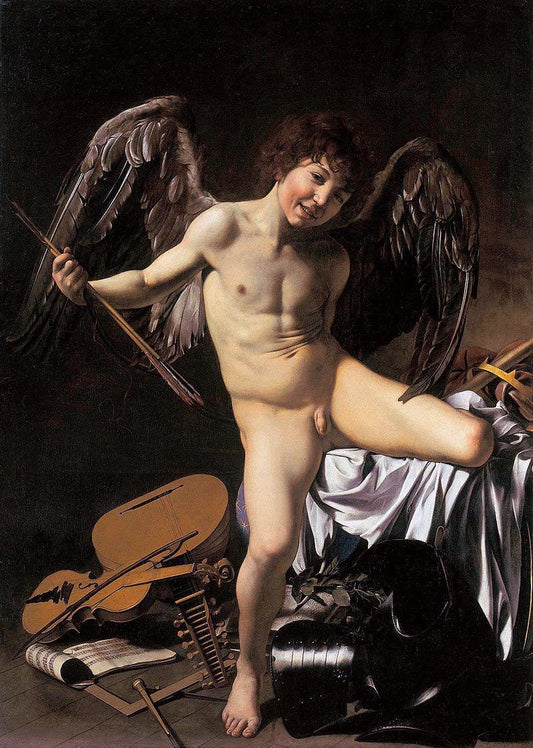 Caravaggio Amor Vincit Omnia, Oil Painting Reproduction, Framed Wall Art | BoselliArt hand-painted oil painting