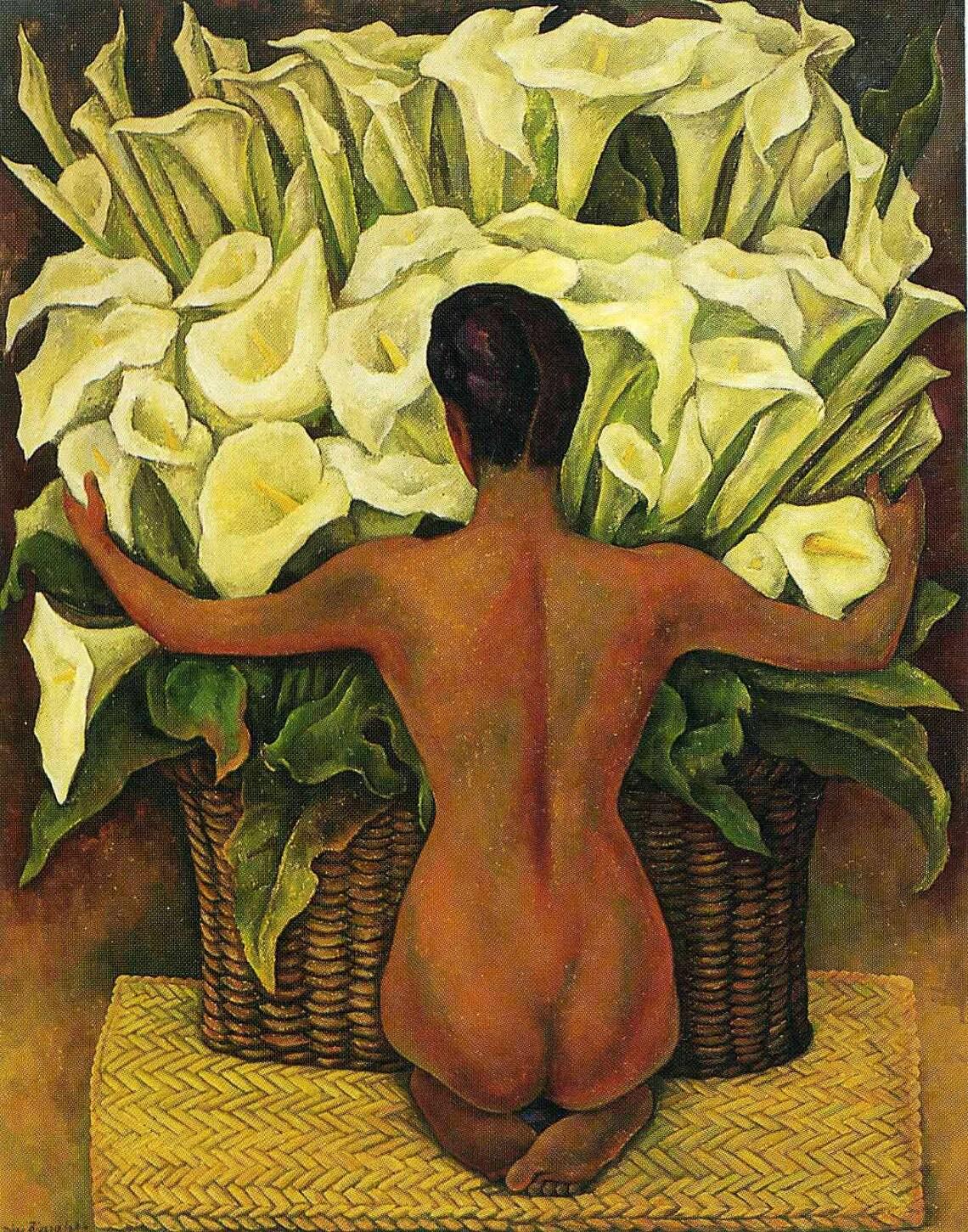 Diego Rivera Nude with Calla Lilies Oil Painting Reproduction | BoselliArt hand-painted oil painting