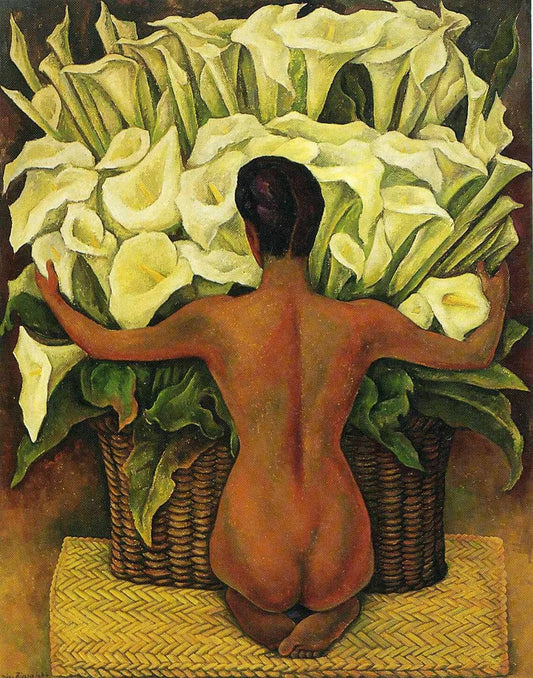 Diego Rivera Nude with Calla Lilies Oil Painting Reproduction | BoselliArt hand-painted oil painting