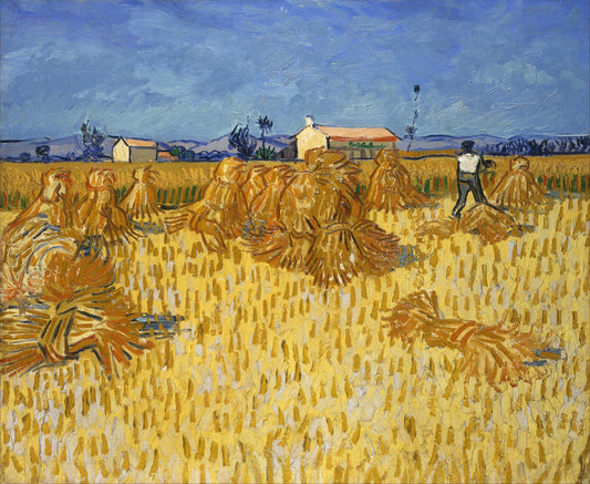 Van Gogh 'Harvest in Provence' Oil Painting Reproduction, Framed Wall Art | BoselliArt hand-painted oil painting