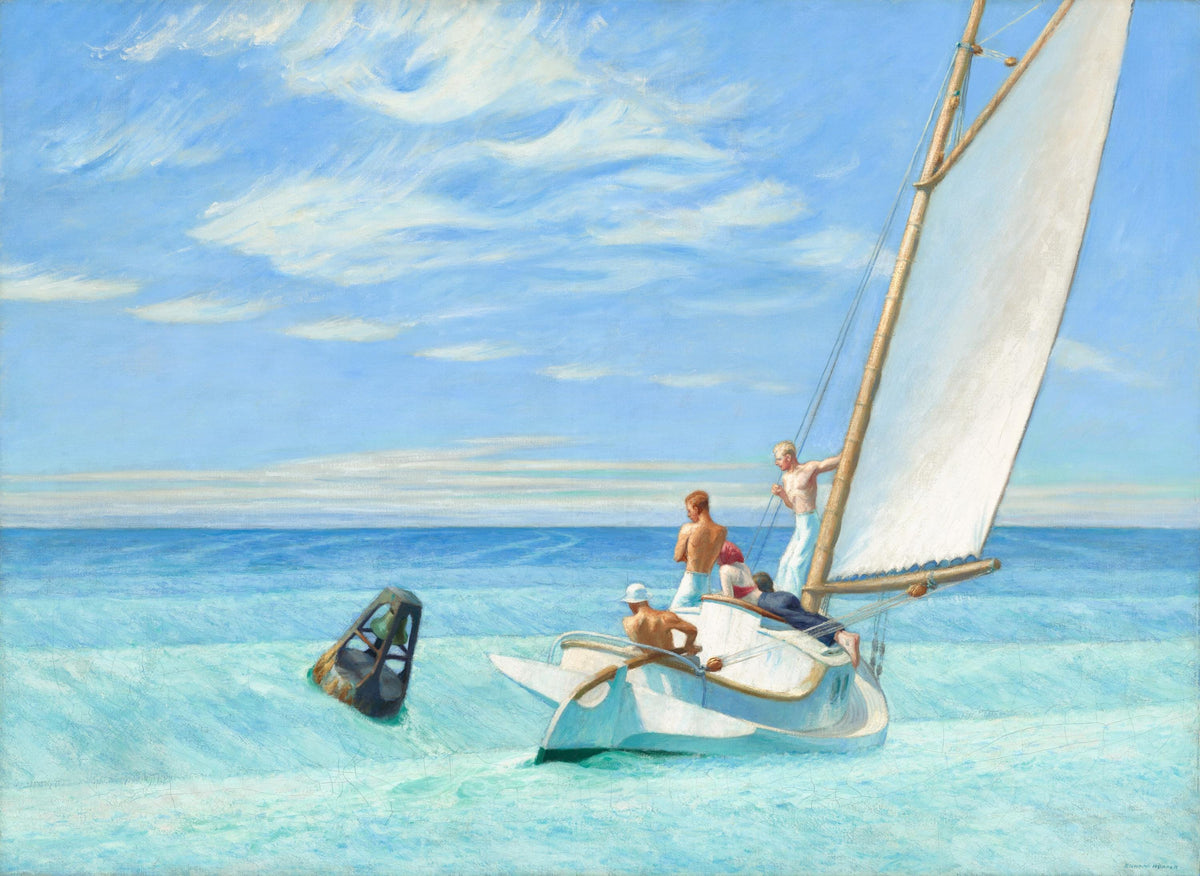 Edward Hopper Ground Swell, Oil Painting Reproduction, Maritime Canvas Art | BoselliArt hand-painted oil painting