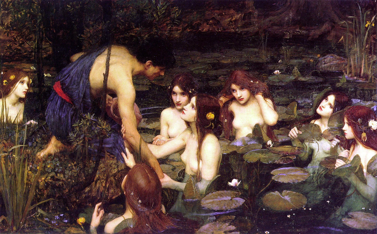 Hylas and the Nymphs Oil Painting Reproduction, Framed Canvas Art | BoselliArt hand-painted oil painting