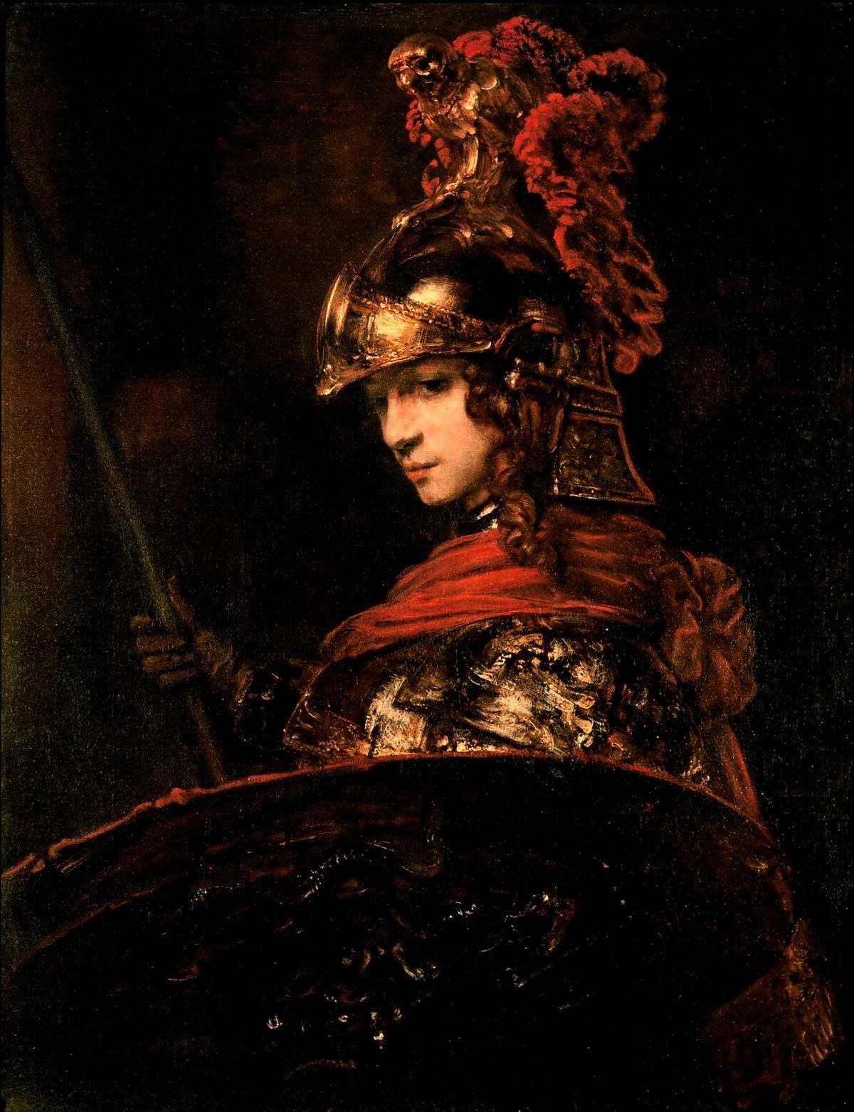 Rembrandt Pallas Athena, Oil Painting Reproduction, Framed Wall Art | BoselliArt hand-painted oil painting