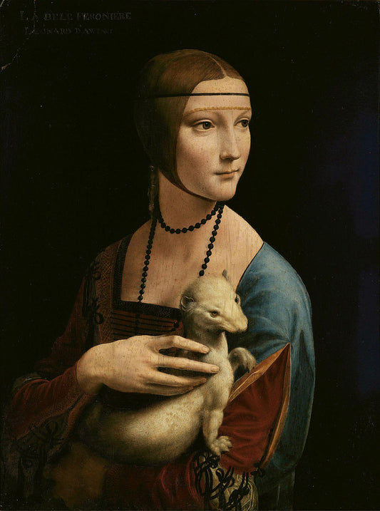 Da Vinci 'Lady with Ermine' Oil Painting Reproduction, Framed Canvas Art | BoselliArt hand-painted oil painting