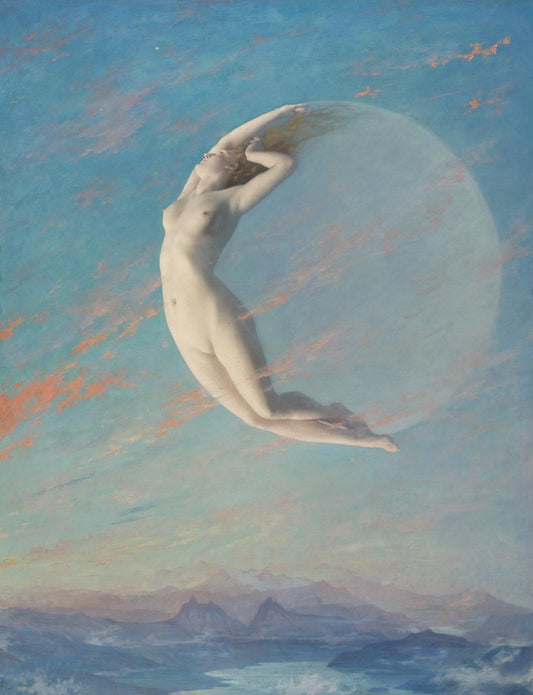 Albert Aublet Selene Oil Painting Reproduction, Framed Canvas Wall Art | BoselliArt hand-painted oil painting