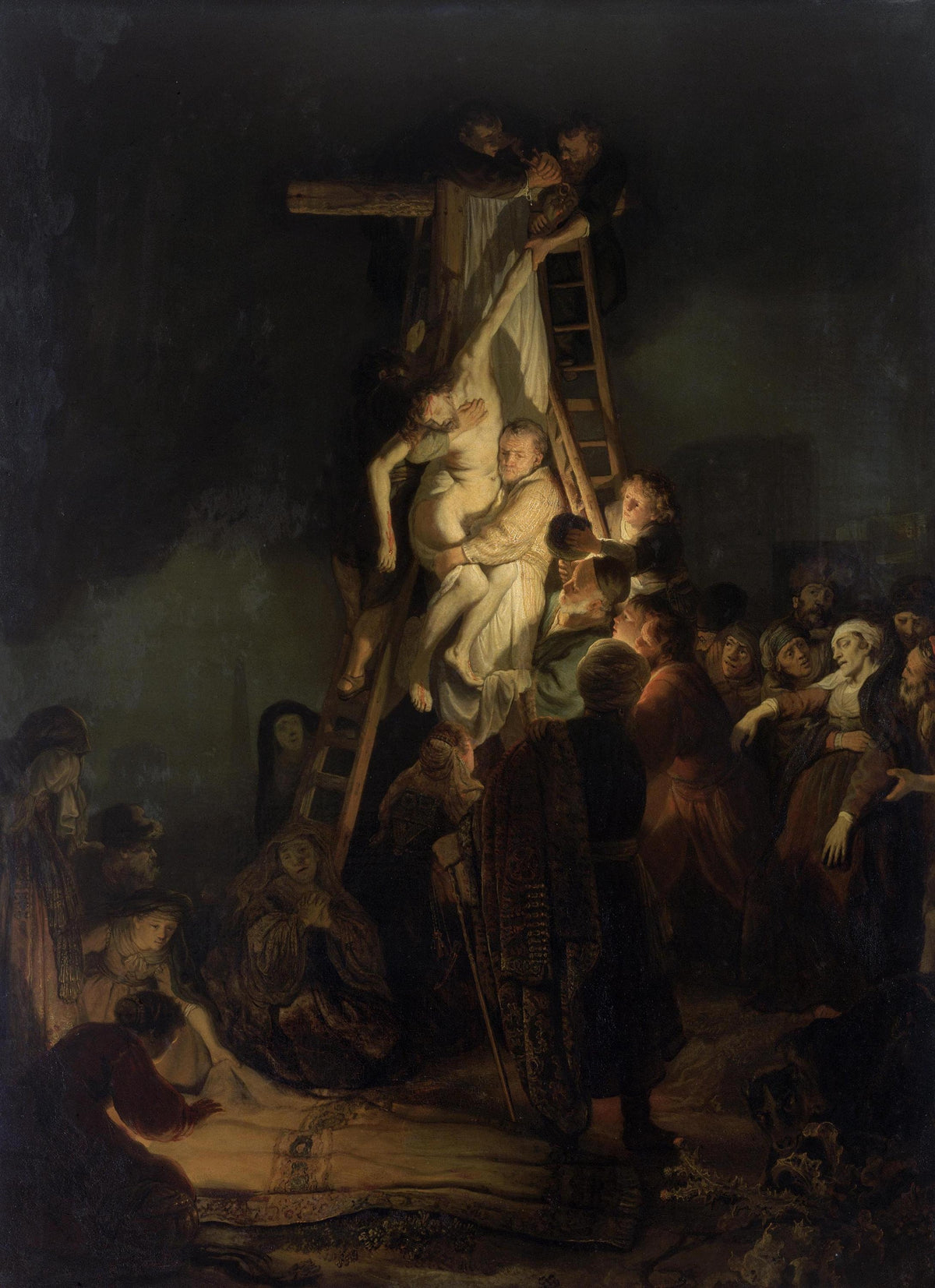 Rembrandt's Descent from the Cross, Oil Painting Reproduction, Framed Wall Art | BoselliArt hand-painted oil painting